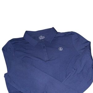 Solbari Women's Long Sleeve Polo Shirt - Navy Blue